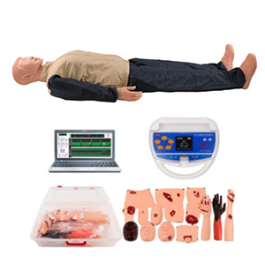 Cardiopulmonary resuscitation (CPR) AED defibrillation, trauma manikin